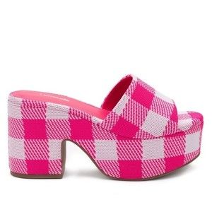 Pink and White Platform Sandals